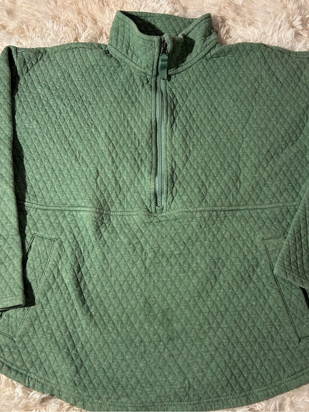 Eddie Bauer Quilted Half-Zip Pullover - Moss Green